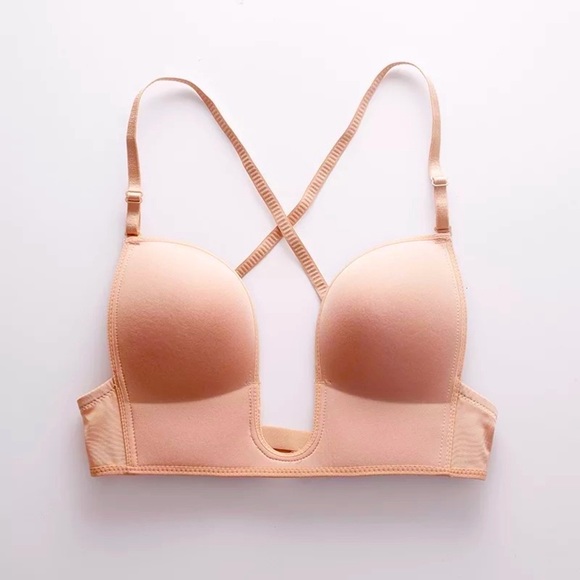 NWT 38A/B 36A/B EVENT deep U plunge cleavage bra racer multiway low back 1/2 cup - Picture 12 of 13